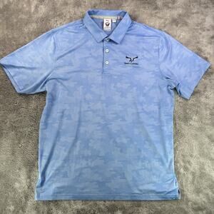 Puma Volition America Golf Polo Shirt Men’s Large Blue Camo Performance USA